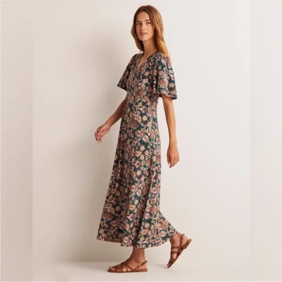 Boden Jersey Midi Tea Dress in Chesapeake Bay Paisley Size 8 - Picture 2 of 10